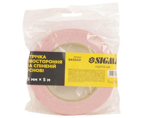 Фото 4 - Лента двухсторонняя на вспененной основе 15мм×5м SIGMA (8430221)