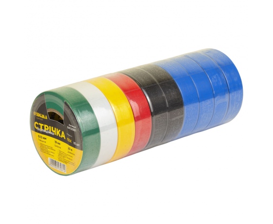 Фото 2 - Лента изоляционная ПВХ цветная 0.13мм×19мм×20м (10шт) SIGMA (8413061)
