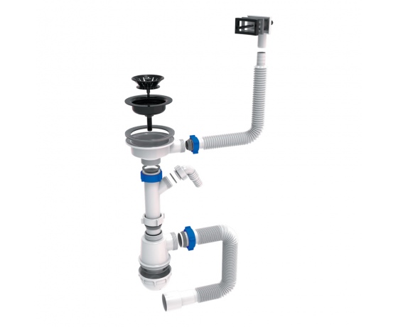 Фото 2 - Сифон для кухонной мойки с пластиковым выпуском 3½