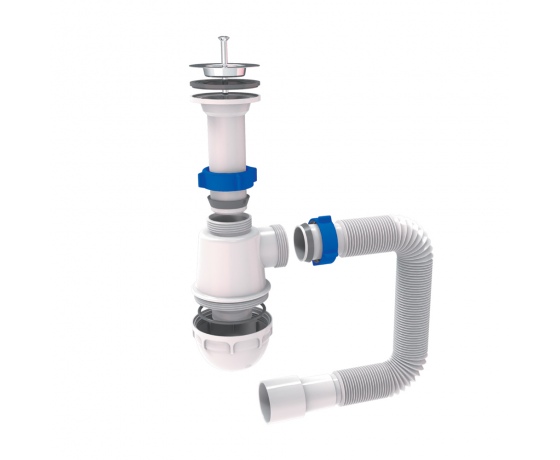 Фото 2 - Сифон для кухонной мойки с нержавеющим выпуском 1½