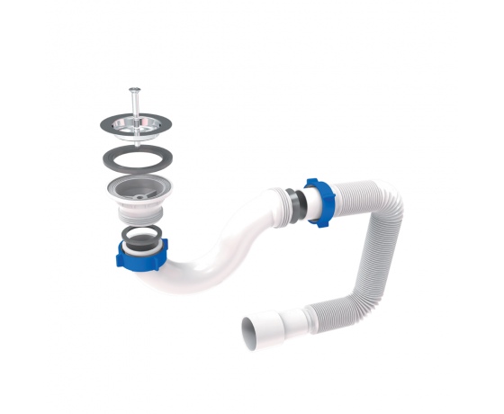Фото 2 - Сифон для душевого поддона прямоточный с гибким отводом Ø40/50мм TAU (9844820)