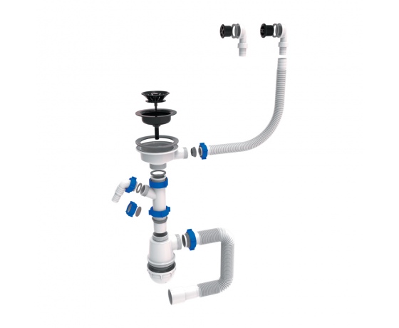 Фото 2 - Сифон для кухонной мойки с пластиковым выпуском 3½