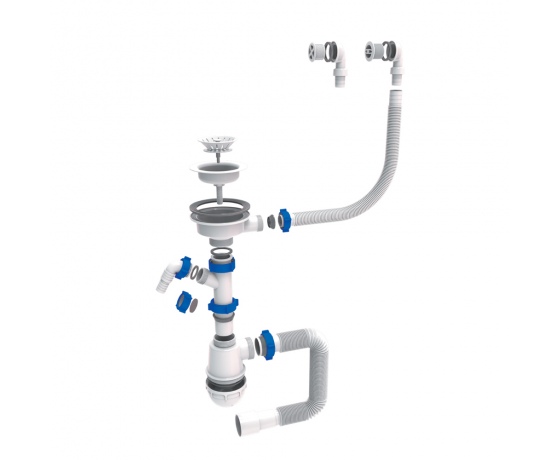 Фото 2 - Сифон для кухонной мойки с пластиковым выпуском 3½
