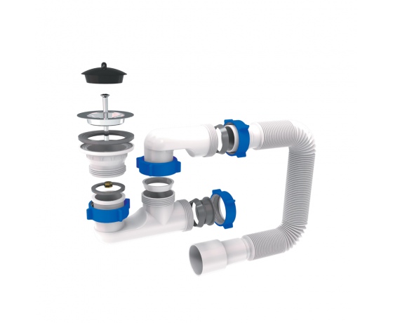 Фото 2 - Сифон для душевого поддона с гибким отводом Ø40/50мм TAU (9844620)