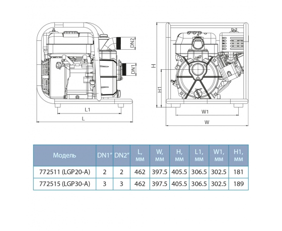 Фото 3 - Мотопомпа 6.5л.с. Hmax 30м Qmax 60м³/ч (4-х тактный) LEO LGP30-A (772515)