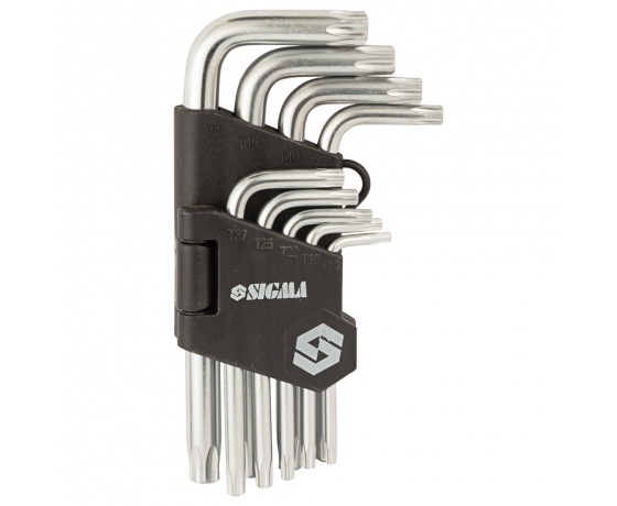 Фото 3 - Ключи TORX 9шт T10-T50 мм CrV (короткие с отверстием) SIGMA (4022211)