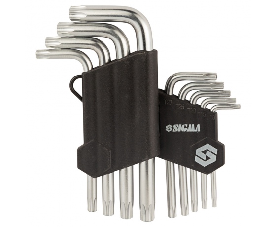 Фото 5 - Ключи TORX 9шт T10-T50 мм CrV (короткие с отверстием) SIGMA (4022211)