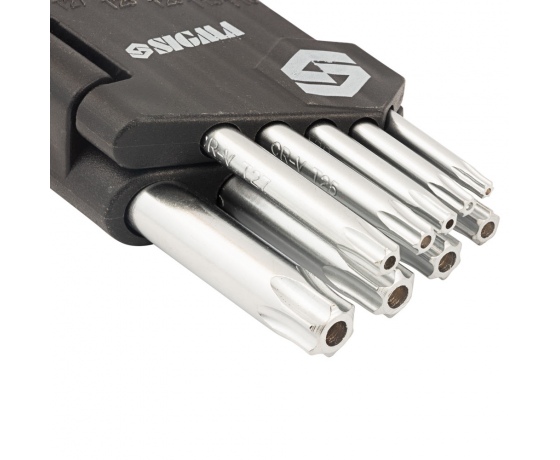 Фото 7 - Ключи TORX 9шт T10-T50 мм CrV (короткие с отверстием) SIGMA (4022211)