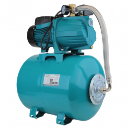 Станция 0.9кВт Hmax 48м Qmax 85л/мин (самовсасывающий насос) 50л Украина LEO (775386/50)