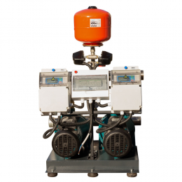 Станция повышения давления 380В 2×2.2кВт Hmax 65м Qmax 180л/мин 8л + каскадное управление LEO 3.0 (22AC220-2S531-4.0-8)