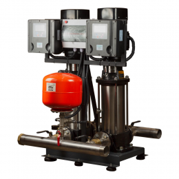 Станция повышения давления 380В 2×4.0кВт Hmax 122м Qmax 216.7л/мин 12л + частотное регулирование LEO 3.0 (2LVR10-12-2AVF-4.0-12)