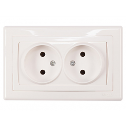 Розетка двойная Luxel BRAVO (5007) белая