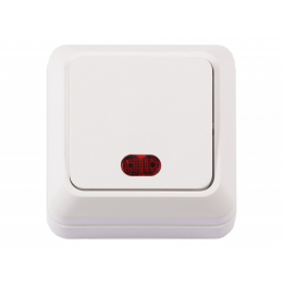 Наружный выключатель с подсветкой Luxel OPERA (2005) белый