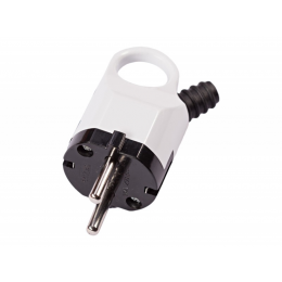 Вилка Luxel с заземлением угловая с кольцом и гофрой (1010)