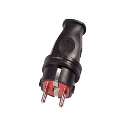 Вилка Luxel каучуковая с заземлением (1128)