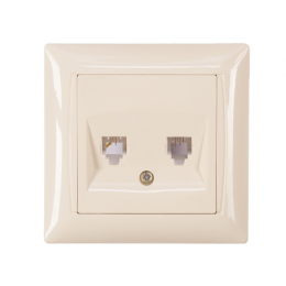 Розетка телефонная двойная Luxel PRIMERA (3314) кремовая