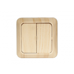 Наружный выключатель двойной Luxel OPERA (2803) сосна