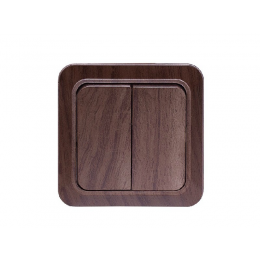 Наружный выключатель двойной Luxel OPERA (2903) вишневый