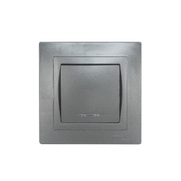 Выключатель с подсветкой Luxel BRAVO (5705) графитовый