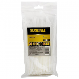 Хомут нейлон 2.5×200мм 100шт (белый) SIGMA (2501061)