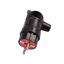 Вилка Luxel каучуковая с заземлением угловая с кольцом (1130)