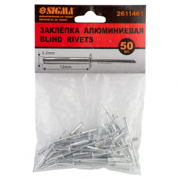 Заклепки алюминиевые Premium 3.2×12.7мм 50шт SIGMA (2611461)