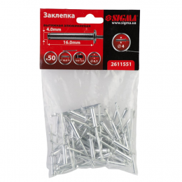 Заклепки алюминиевые Premium 4.0×16мм 50шт SIGMA (2611551)
