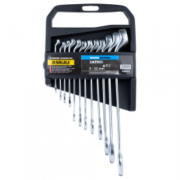 Ключи рожково-накидные глубокие 12шт 6-22мм CrV satine SIGMA (6010241)