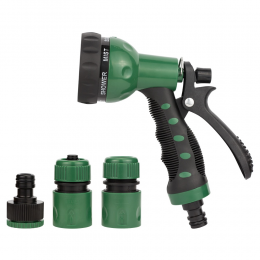 Набор для полива: пистолет распылитель 7-ми режимный 2 коннектора+адаптер (ABS+TPR) GRAD (5012505)