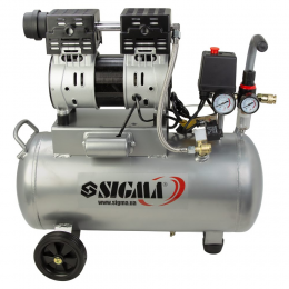 Компрессор двухцилиндровый безмасляный 1.1кВт 154л/мин 8бар 30л SIGMA (7042531)