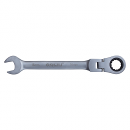 Ключ рожково-накидной трещоточный с шарниром 16мм CrV satine SIGMA (6022661)