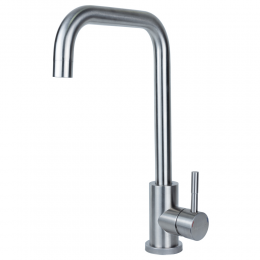 Смеситель KT Ø35 для кухни Г-гусак на гайке SS AQUATICA (KT-4B270P)