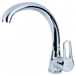 Смеситель HL Ø35 для кухни гусак ухо на гайке AQUATICA (HL-4B130C)