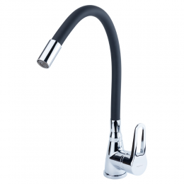 Смеситель HL Ø35 для кухни гусак силиконовый на гайке AQUATICA (HL-4B530C)