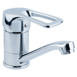 Смеситель MD Ø40 для кухни гусак прямой 150мм на шпильке AQUATICA (MD-2B144C)