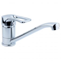 Смеситель MD Ø40 для кухни гусак прямой 250мм на шпильке AQUATICA (MD-2B244C)