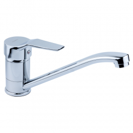 Смеситель MJ Ø40 для кухни гусак прямой 250мм на гайке AQUATICA (MJ-1B235C)