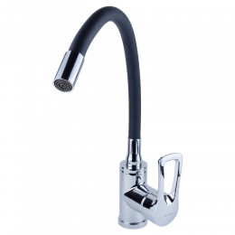 Смеситель ML Ø40 для кухни гусак силиконовый на гайке AQUATICA (ML-4B544C)