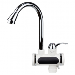 Кран-водонагреватель проточный JZ 3.0кВт 0,4-5бар для кухни гусак ухо на гайке AQUATICA (JZ-6B141W)