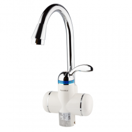 Кран-водонагреватель проточный LZ 3.0кВт 0,4-5бар для кухни гусак ухо на гайке AQUATICA (LZ-6B111W)