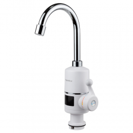 Кран-водонагреватель проточный NZ 3.0кВт 0,4-5бар для кухни гусак ухо на гайке с дисплеем AQUATICA (NZ-6B142W)