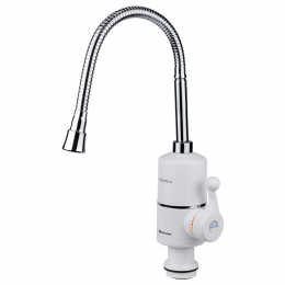 Кран-водонагреватель проточный NZ 3.0кВт 0,4-5бар для кухни гусак гофрированный на гайке AQUATICA (NZ-6B312W)