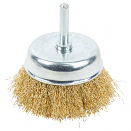 Щетка проволочная чашеобразная Ø75мм хвостовик Ø6мм (латунированная) GRAD (9034075)