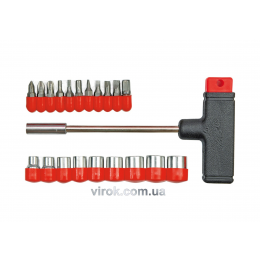 Викрутка-тримач Т-подібна VOREL з насадками 20 шт