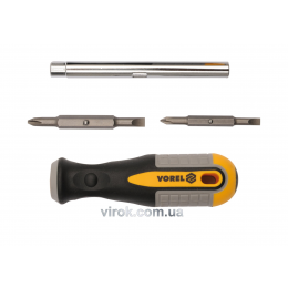 Викрутка-тримач VOREL з насадками двосторонніми 6 в 1