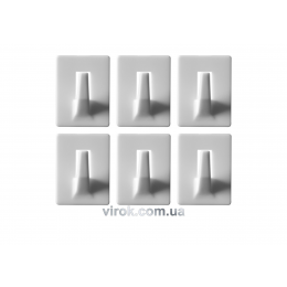 Гачки настінні VOREL самоклеючі, набір 6 шт.