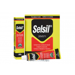 Герметик-прокладка силіконовий універсальний термостійкий червоний в тюбику SELSIL 50 мл