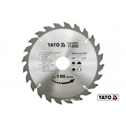 Диск пиляльний по дереву YATO 184 х 30 х 3.2 х 2.2 мм 24 зубці R.P.M до 9000 1/хв