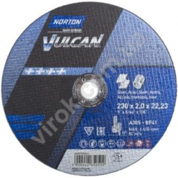 Диск відрізний по металу і нержавіючій сталі NORTON VULCAN Ø=230х22.2 мм t=2 мм