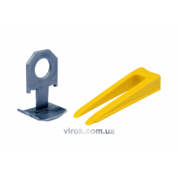 Кліпси і клини для вирівнювання викладання керамічної плитки VOREL 50+50 шт